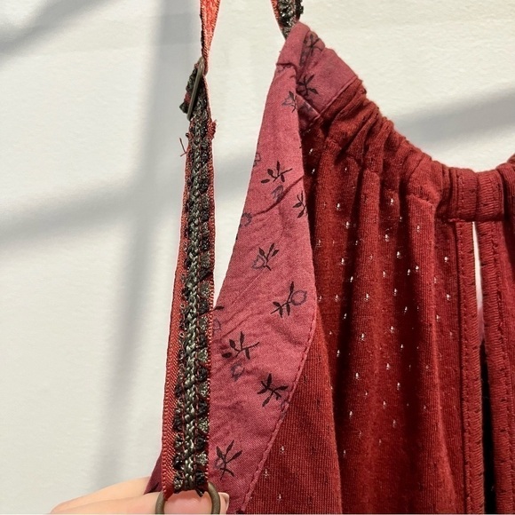 Free People Ruffle Poofy Tulle Sheer Babydoll Keyhole Beaded Formal Boho Dress - Picture 9 of 12